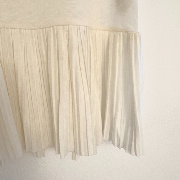 THEORY SHEER IVORY DRAPY PLEATS PEPLUM TOP -SIZE SMALL - Picture 2 of 7